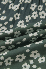 Green Boho Floral Print V Neck Tunic Sleeveless Dress Floral Dresses JT's Designer Fashion