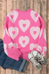 Bonbon Pearl Beaded Heart Drop Shoulder Sweater Sweaters JT's Designer Fashion