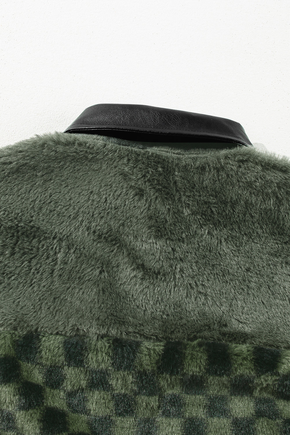 Vineyard Green Fleece Checkerboard Flap Pocket Snap Button Jacket Jackets JT's Designer Fashion