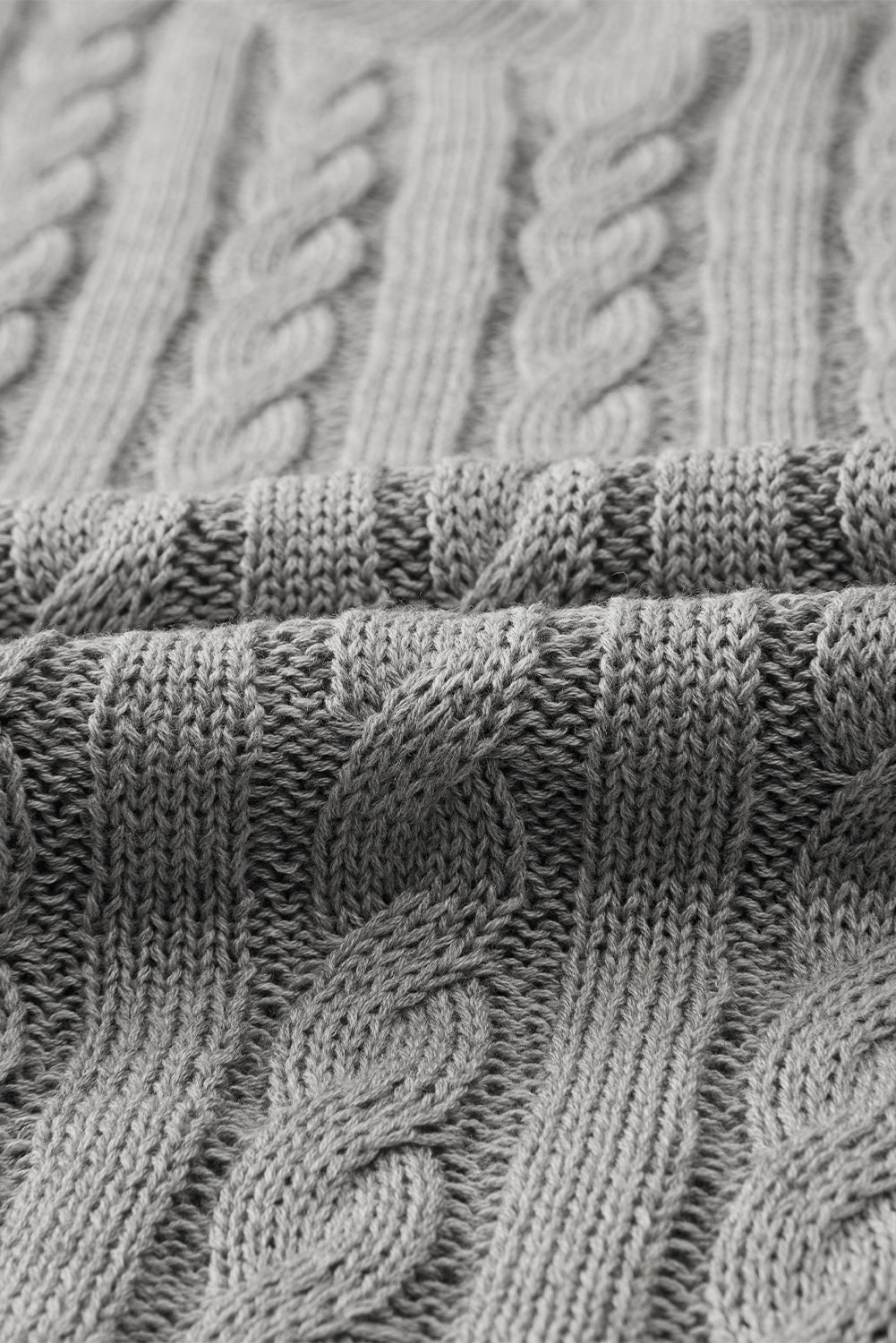 Gray Crew Neck Cable Knit Short Sleeve Sweater Sweaters & Cardigans JT's Designer Fashion