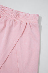 Light Pink 2 Pieces Mineral Wash Cotton Tank Top Lined Split Skirt Set Two Piece Dresses JT's Designer Fashion