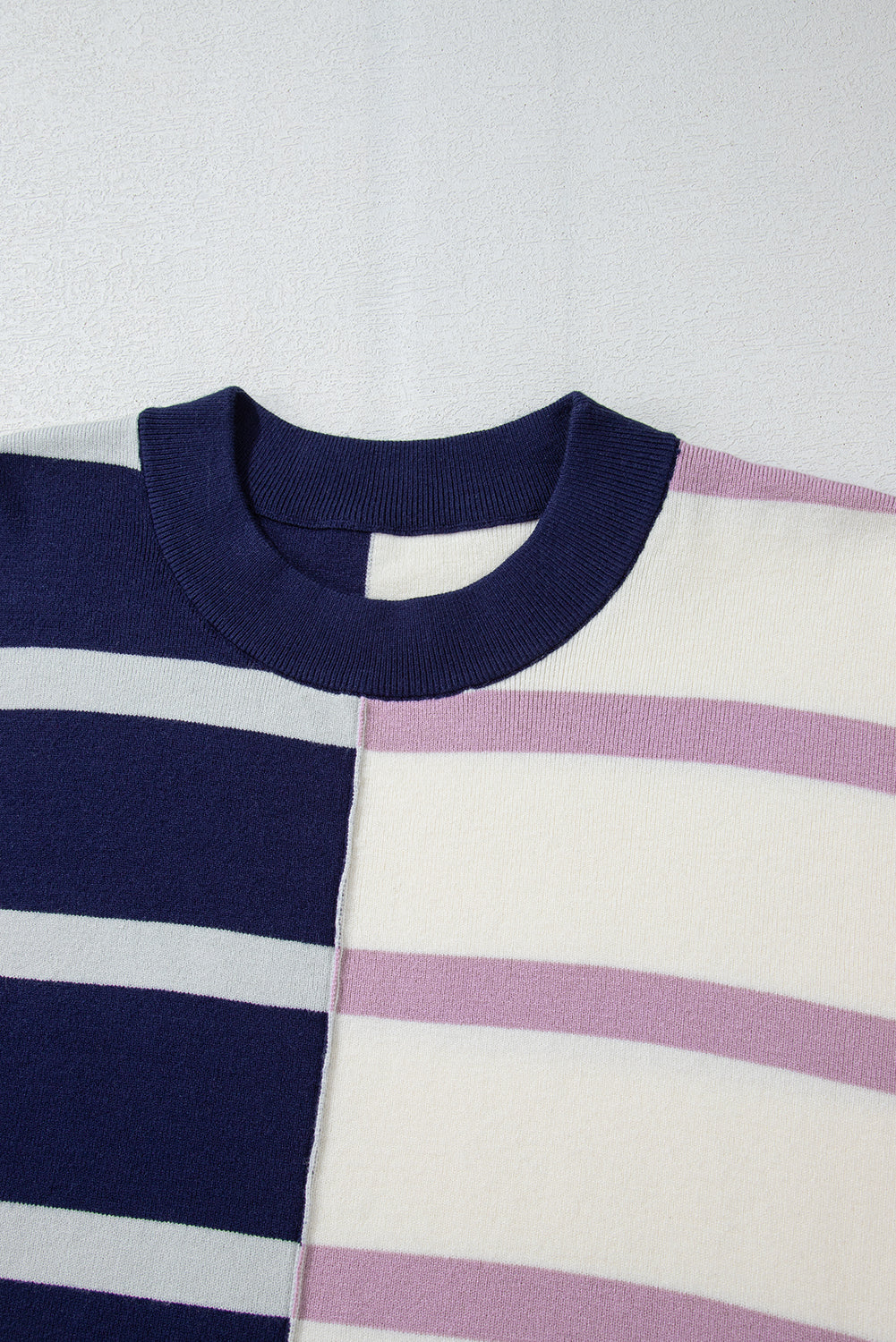Blue Stripe Colorblock Oversized Sweater Sweaters JT's Designer Fashion