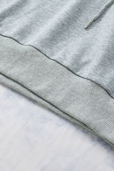 Grey Casual Solid Color Lace-up Hoodie Sweatshirts & Hoodies JT's Designer Fashion