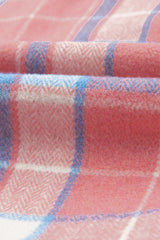 Pink Plaid Flap Pocket Button Up Shacket Plaid Shackets JT's Designer Fashion