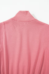 Mineral Red French Terry Zipped Collar Sleeveless Drawstring Waist Mini Dress Mini Dresses JT's Designer Fashion