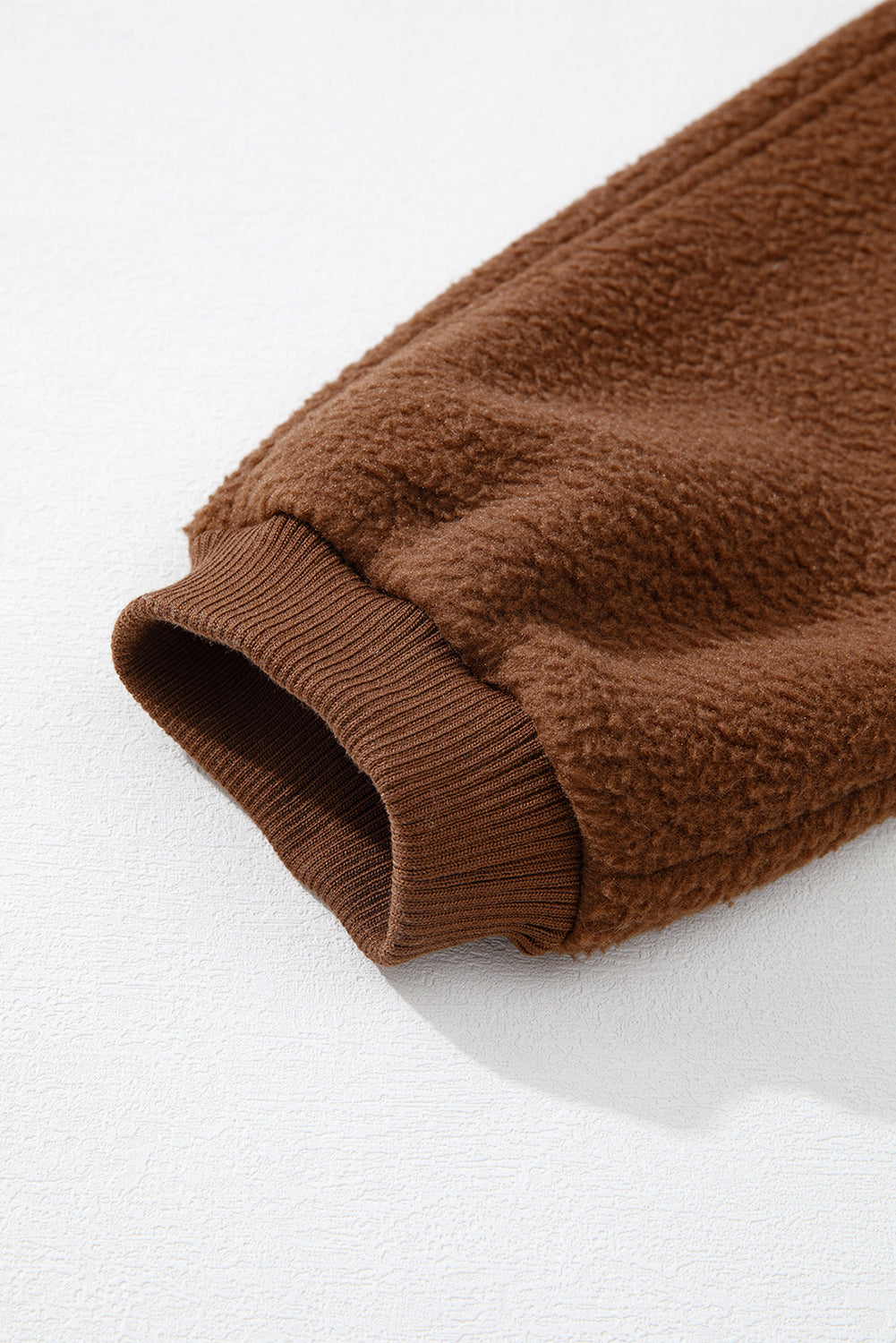 Brown Half Zip Fleece Pullover Sweatshirt Sweatshirts & Hoodies JT's Designer Fashion