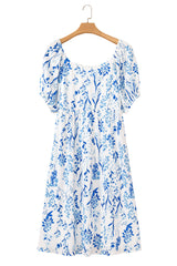 Sky Blue Floral Print Sweetheart Neck Plus Size Midi Dress Plus Size Midi Dresses JT's Designer Fashion