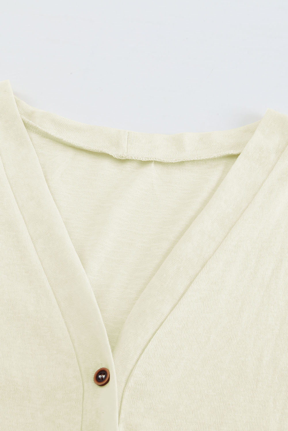 Beige Solid Color Open-Front Buttons Cardigan Sweaters & Cardigans JT's Designer Fashion