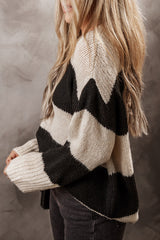 Jet Stream Colorblock Loose Pullover Sweater Sweaters JT's Designer Fashion