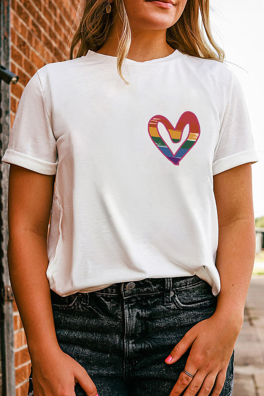 White ALL FOR LOVE AND LOVE FOR ALL Letter Graphic T Shirt Graphic Tees JT's Designer Fashion