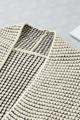 Apricot Plaid Knitted Long Open Front Cardigan Sweaters & Cardigans JT's Designer Fashion