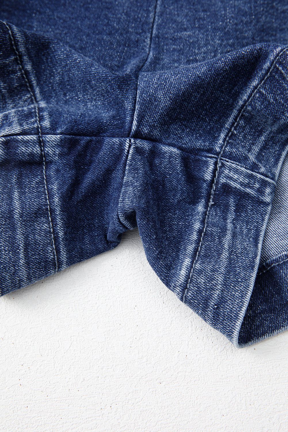 Sail Blue Acid Wash Asymmetric Twisted Wrapped Zipped Denim Skort Denim Shorts JT's Designer Fashion