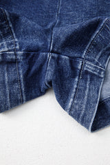 Sail Blue Acid Wash Asymmetric Twisted Wrapped Zipped Denim Skort Denim Shorts JT's Designer Fashion