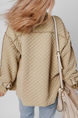 Jet Stream Solid Color Quilted Puffer Buttoned Shacket Jackets JT's Designer Fashion