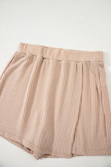Jet Stream Corded Elastic High Waist Wrap Skort Casual Shorts JT's Designer Fashion