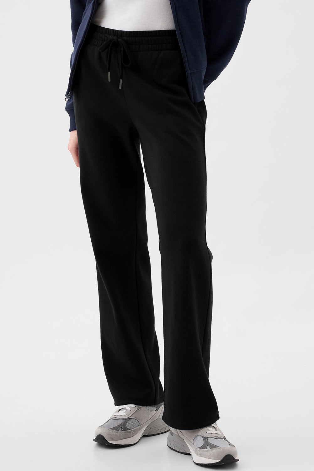 Black Solid Color Fleece Lined Drawstring Waist Casual Pants Pants & Culotte JT's Designer Fashion