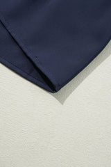 Navy Blue Collared V Neck Flutter Sleeve Tiered Plus Size Dress Plus Size Mini Dresses JT's Designer Fashion