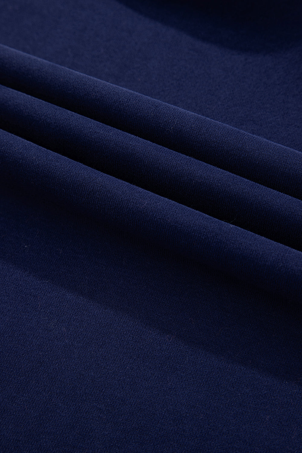 Navy Blue Solid O Neck High Low Hem Pullover Sweatshirt Sweatshirts & Hoodies JT's Designer Fashion