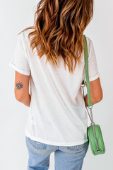 White Flag Graphic Crew Neck Tee Graphic Tees JT's Designer Fashion