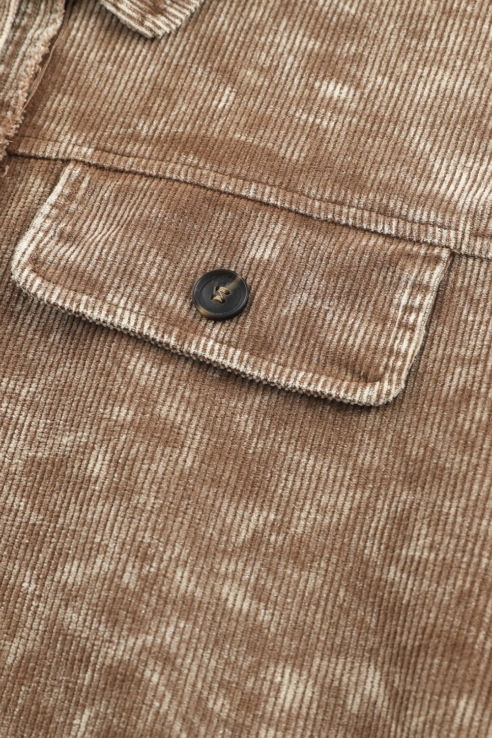 Khaki Vintage Distressed Mineral Wash Oversized Shacket Jackets JT's Designer Fashion