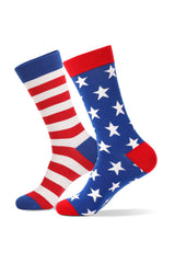 Sail Blue American Flag Pattern Soft Knitted Socks Socks JT's Designer Fashion