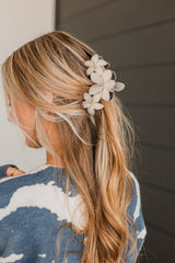 Parchment 3D Flower Plastic Resin Hair Claw Headwear JT's Designer Fashion