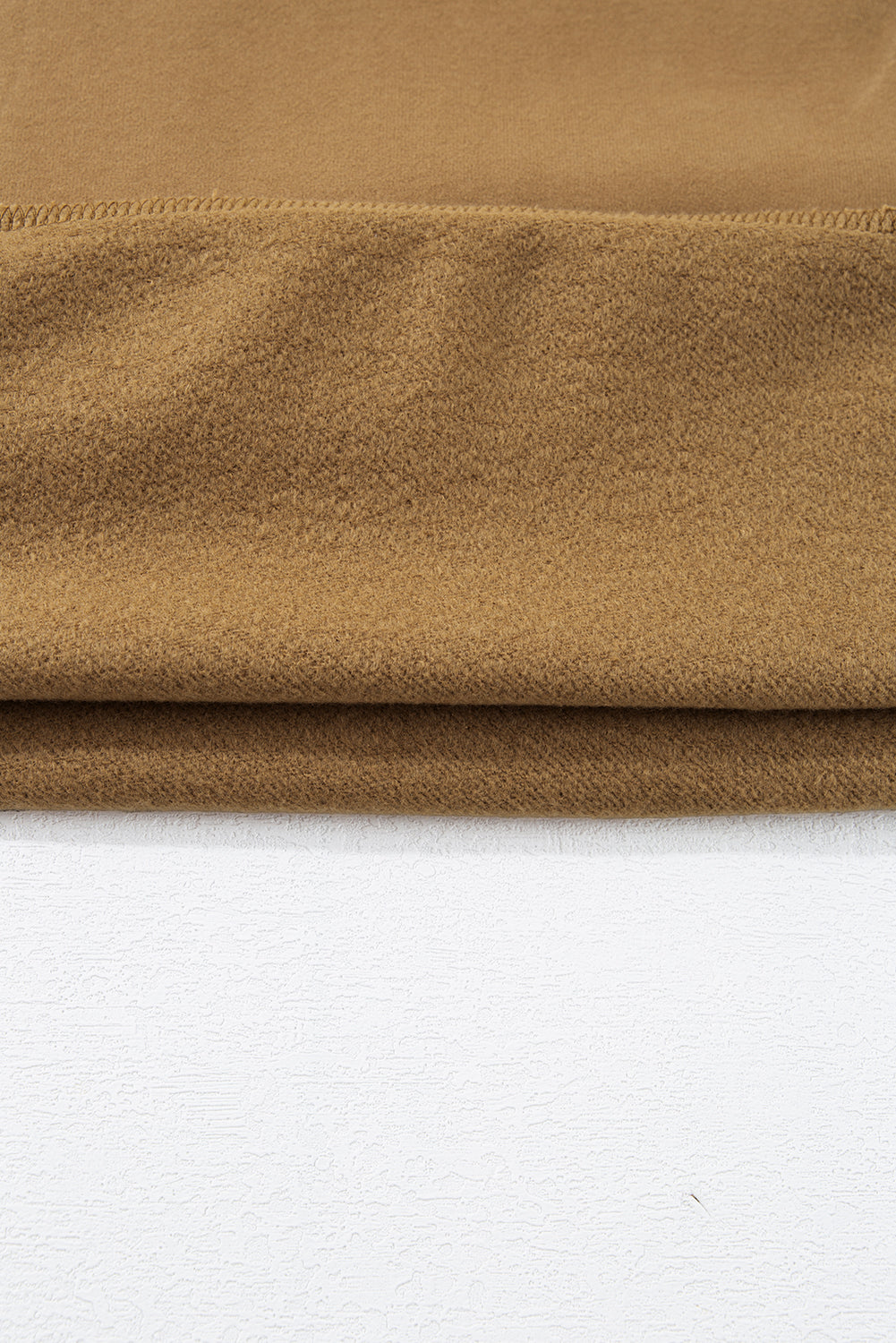 Camel Solid Fleece Lined Drop Shoulder High Low Sweatshirt Sweatshirts & Hoodies JT's Designer Fashion