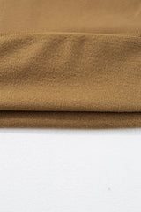Camel Solid Fleece Lined Drop Shoulder High Low Sweatshirt Sweatshirts & Hoodies JT's Designer Fashion