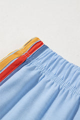 Light Blue Counting Rainbows High Waist Sweatpants Pants & Culotte JT's Designer Fashion