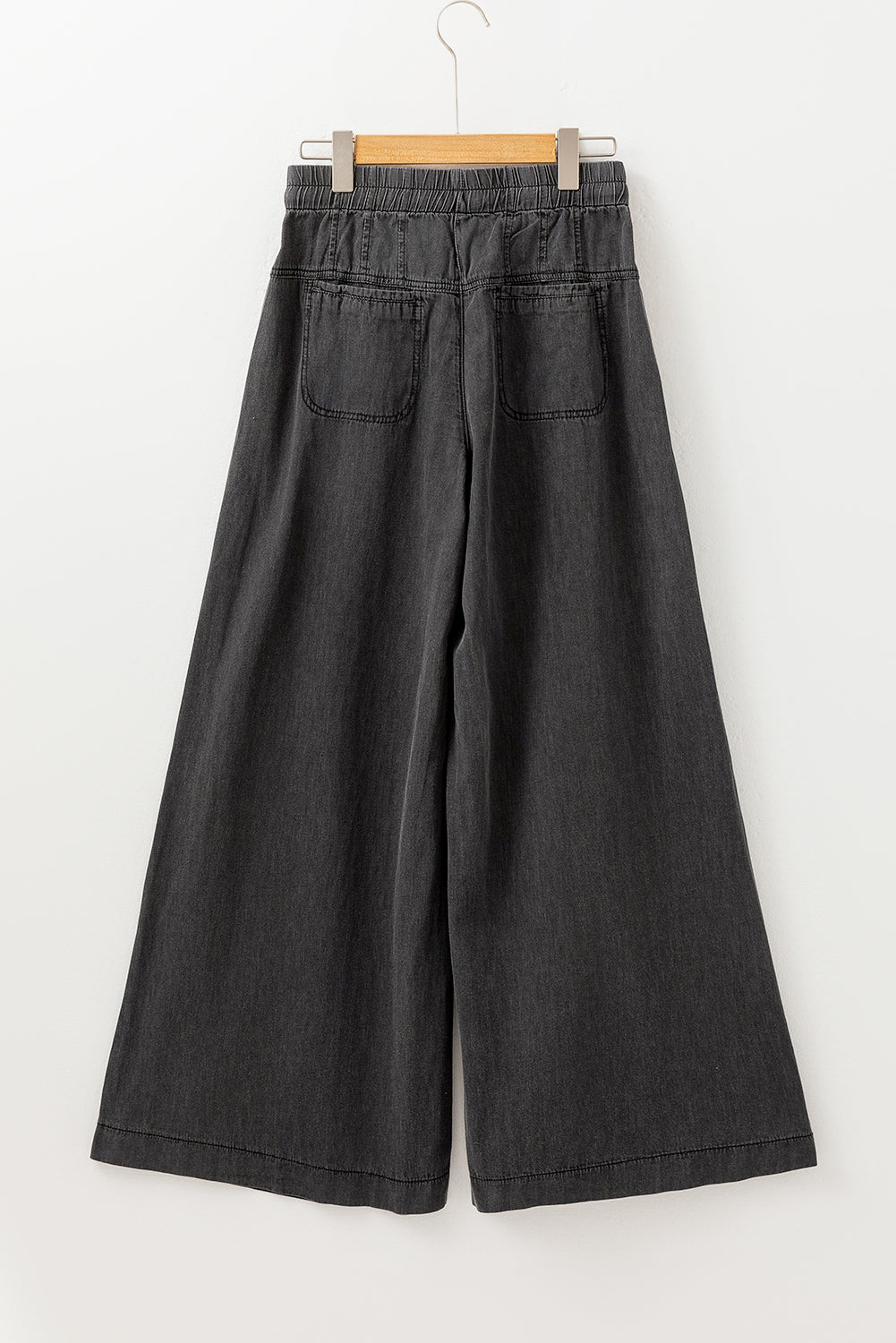 Carbon Grey Mineral Wash Button Fly Waist Wide Leg Jeans Jeans JT's Designer Fashion
