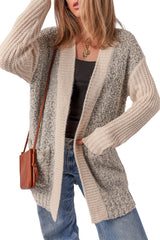 Color Block Side Pockets Open Front Cardigan Cardigans JT's Designer Fashion