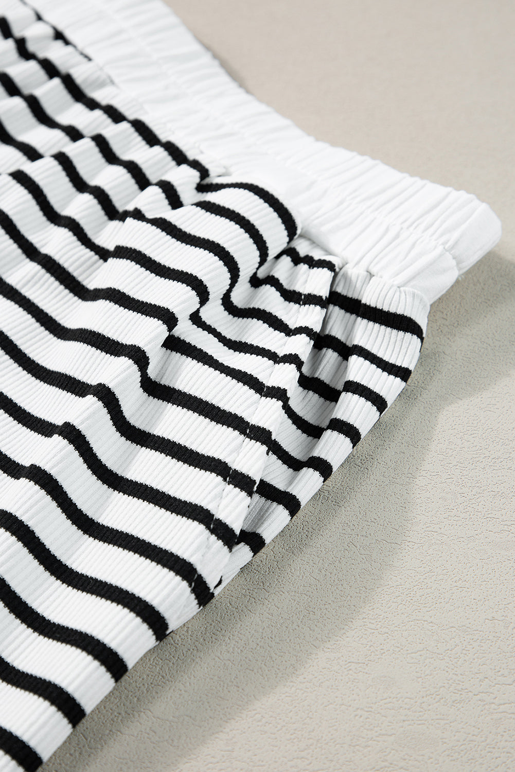 White Stripe Contrast Edge Tee and Shorts Set Short Sets JT's Designer Fashion