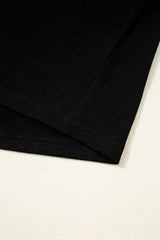 Black Floral Mesh Patchwork Loose V Neck Plus Size T Shirt Plus Size Tops & Tees JT's Designer Fashion