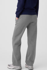 Light Grey Solid Color Fleece Lined Drawstring Waist Casual Pants Pants & Culotte JT's Designer Fashion