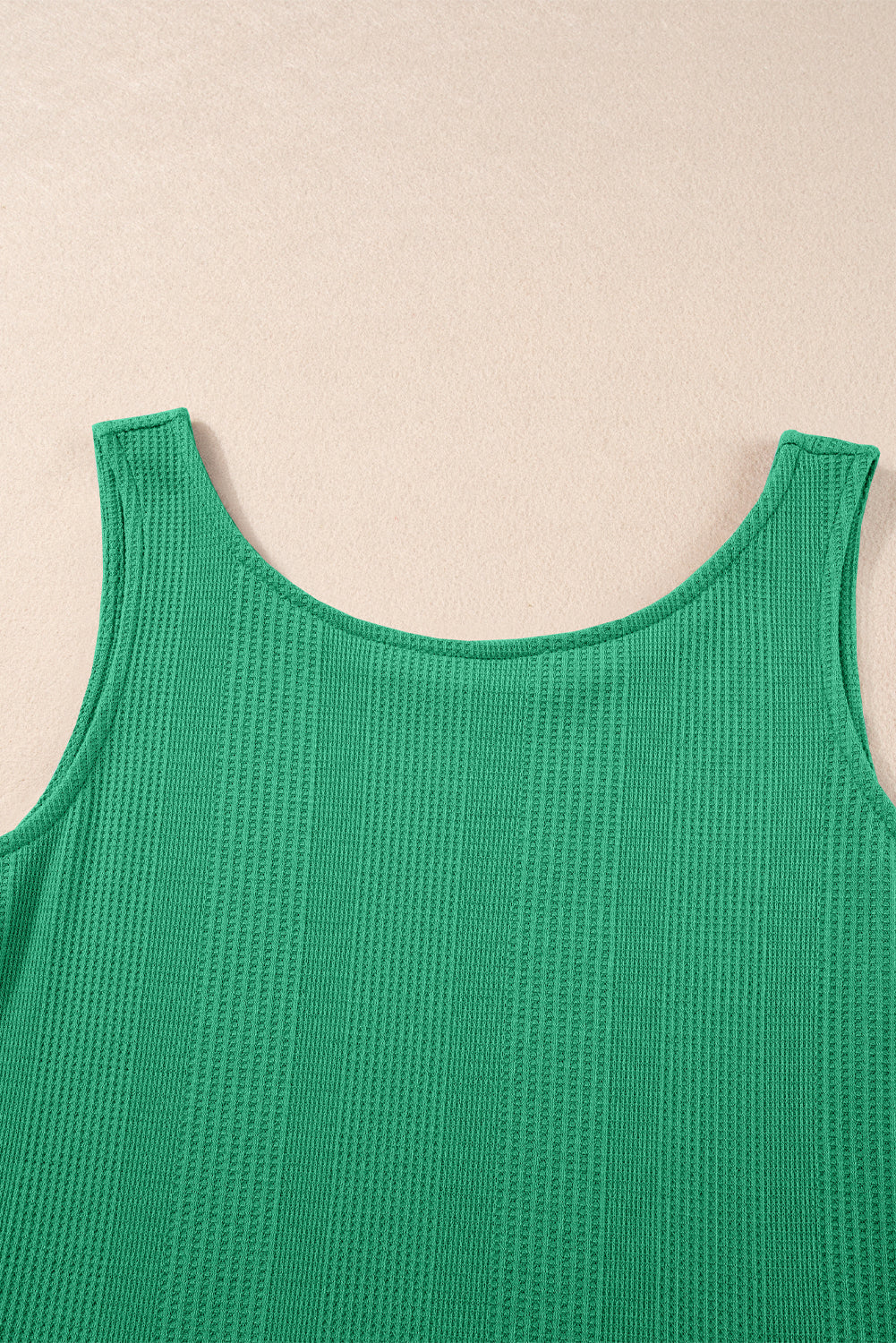 Green Solid Color Ribbed Ruffle Tank Top and Pants Set Pant Sets JT's Designer Fashion