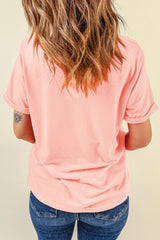 Pink Summer Food Bow Crawfish Printed T Shirt Graphic Tees JT's Designer Fashion