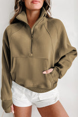 Elmwood Fleece Lined Zip Up Stand Collar Thumbhole Sleeve Sweatshirt Sweatshirts & Hoodies JT's Designer Fashion