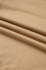 Pale Khaki Textured Patchwork Round Neck Sweatshirt Sweatshirts & Hoodies JT's Designer Fashion