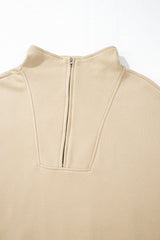 Smoke Gray Zip-up Stand Neck Kangaroo Pocket Sweatshirt Sweatshirts & Hoodies JT's Designer Fashion
