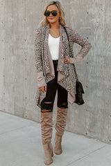 Leopard Open Front Cardigan Sweaters & Cardigans JT's Designer Fashion