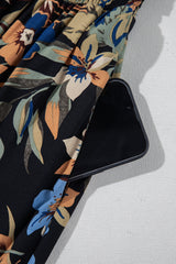 Multicolour Floral Shirred High Waist Wide Leg Pants with Tie Pants & Culotte JT's Designer Fashion