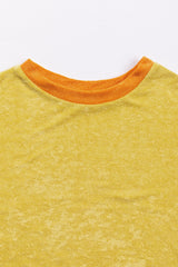 Ginger Colorblock Striped Sleeve Patchwork Drop Shoulder Top Long Sleeve Tops JT's Designer Fashion