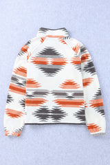 Gray Western Aztec Snap Buttoned Fleece Jacket Jackets JT's Designer Fashion