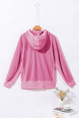 Rose Thermal Waffle Knit Full Zipper Hooded Jacket Jackets JT's Designer Fashion
