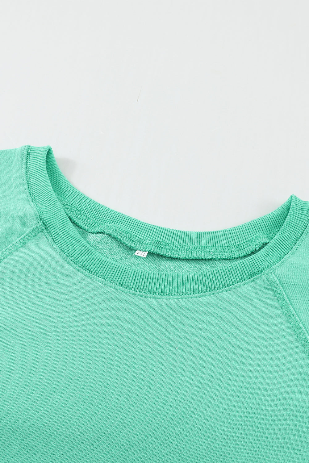 Green French Terry Cotton Blend Pullover Sweatshirt Sweatshirts & Hoodies JT's Designer Fashion
