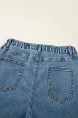 Dusk Blue Medium Wash Super Wide Leg Denim Pants Jeans JT's Designer Fashion