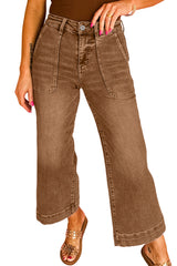 Breen Cropped High Rise Wide Leg Jeans Jeans JT's Designer Fashion