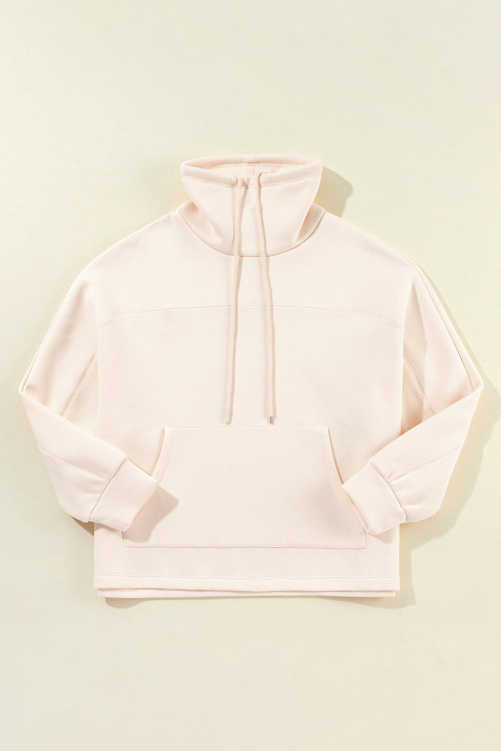 Apricot Drawstring Turtleneck Dolman Sleeve Sweatshirt Sweatshirts & Hoodies JT's Designer Fashion