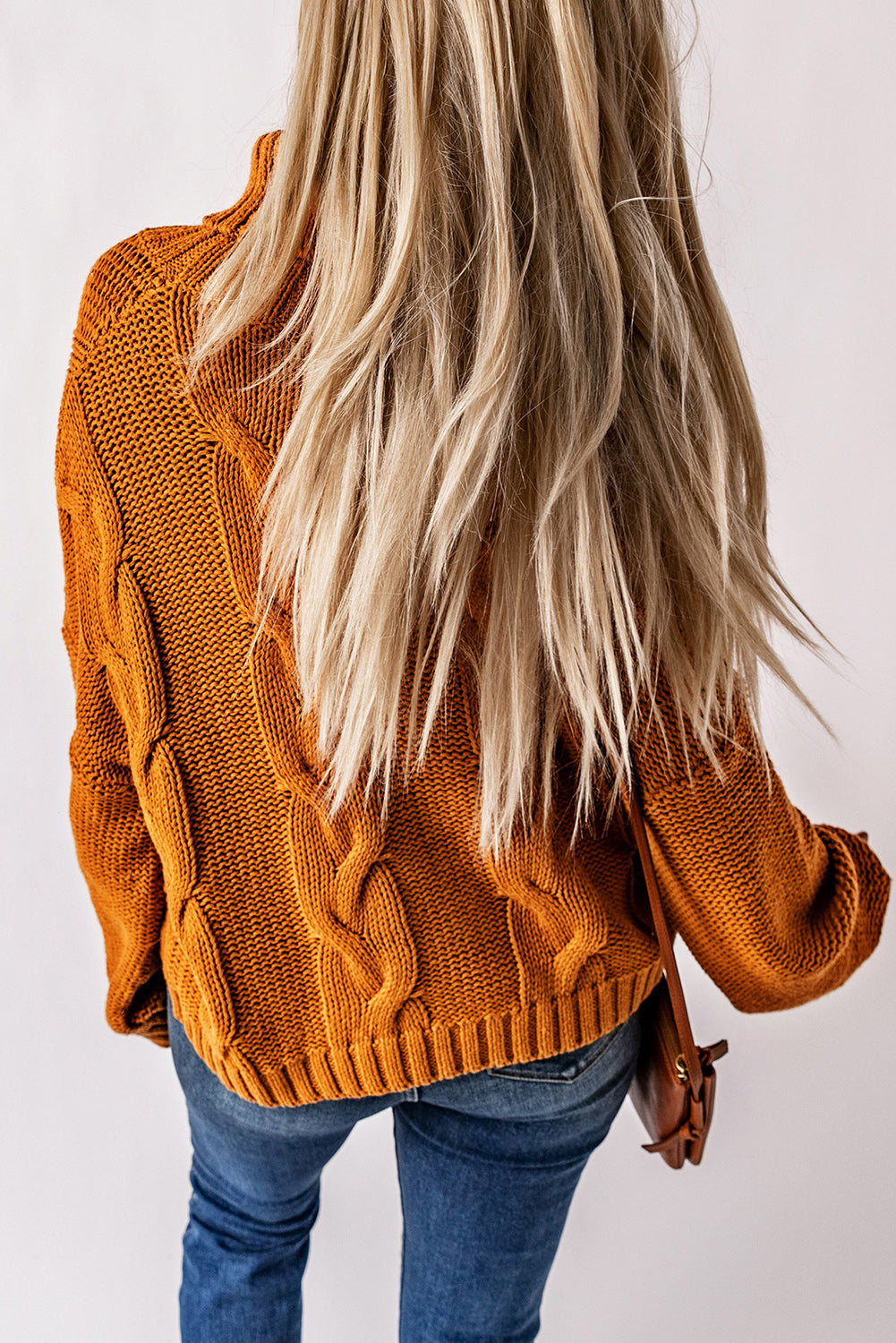 Cuddle Weather Cable Knit Handmade Turtleneck Sweater Sweaters & Cardigans JT's Designer Fashion