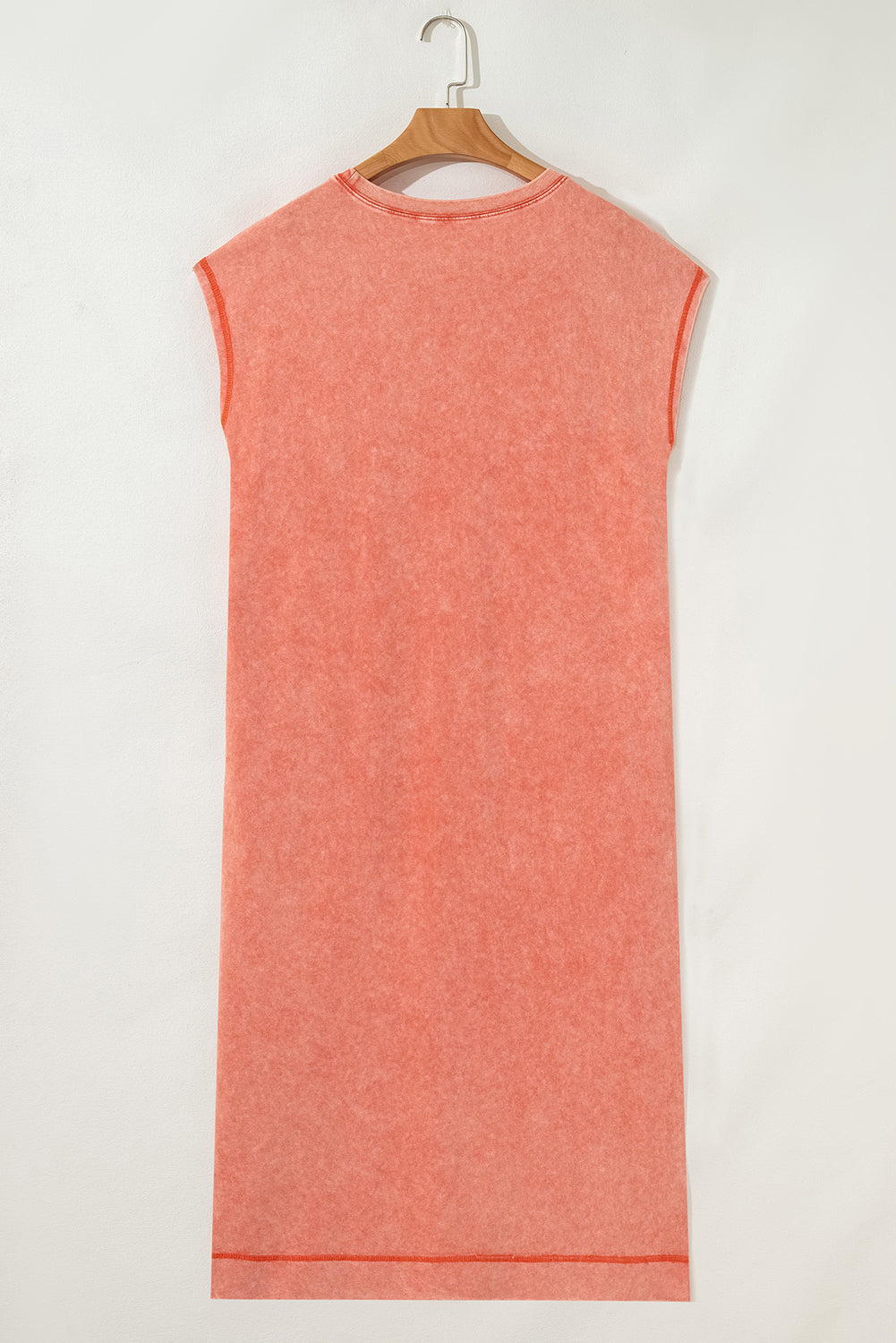 Carrot Mineral Wash Pocketed T-shirt Long Dress T Shirt Dresses JT's Designer Fashion